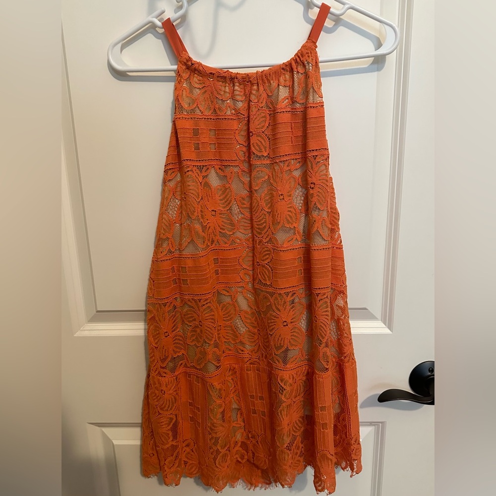 Inc peplum tunic lace top. Size 12.